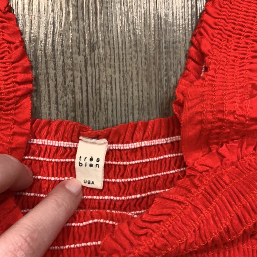 Crop Red Ribbed Tank - Picture 3 of 3